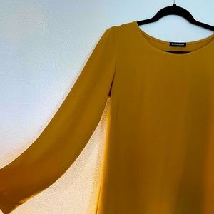 AMERICAN APPAREL VINTAGE mustard boat neck dress